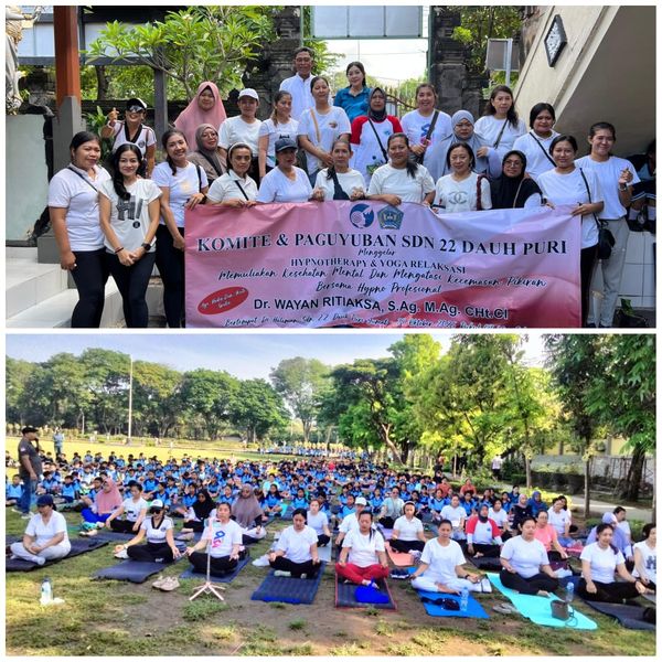 Komite dan Paguyuban SDN 22 Dauh Puri Kaja menggelar hypnotherapy di Lapangan Lumintang untuk memperingati Hari Kesehatan Mental Sedunia dan mendukung kesehatan mental seluruh warga sekolah.