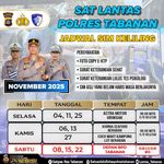 Jadwal SIM Keliling Polres Tabanan Bulan November 2025 Jadwal SIM Keliling Polres Tabanan Bulan November 2025