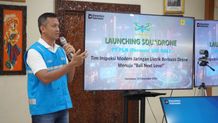 PLN Gunakan Drone untuk Inspeksi Jaringan General Manager PT PLN (Persero) UID Bali, Eric Rossi Priyo Nugroho memberikan sambutannya saat Launching Squadrone pada Senin (15/12/2025). Sumber Foto : Istimewa