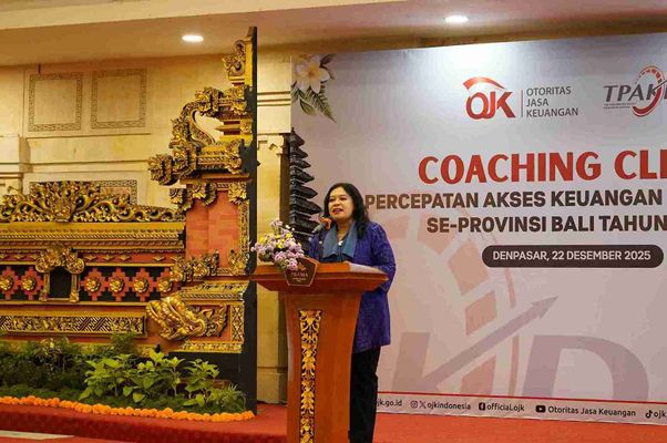 Kepala OJK Provinsi Bali, Kristrianti Puji Rahayu menegaskan bahwa Coaching Clinic TPAKD menjadi sarana memperkuat sinergi dan peran daerah dalam mempercepat akses keuangan yang inklusif dan aman bagi masyarakat. Kepala OJK Provinsi Bali, Kristrianti Puji Rahayu menegaskan bahwa Coaching Clinic TPAKD menjadi sarana memperkuat sinergi dan peran daerah dalam mempercepat akses keuangan yang inklusif dan aman bagi masyarakat.