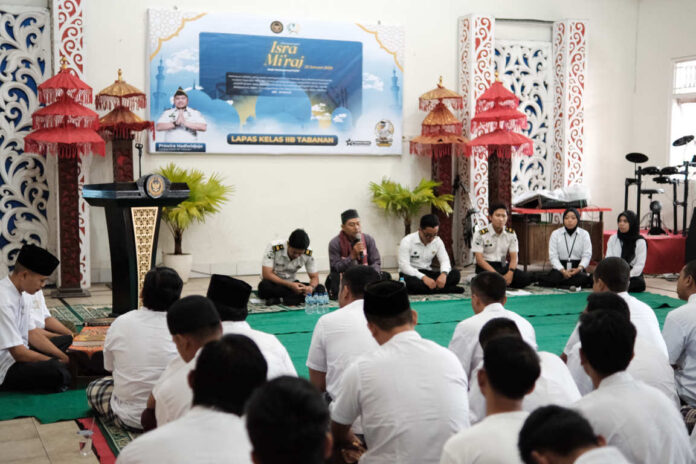 Dorong Warga Binaan Tingkatkan Kualitas Ibadah, Lapas Tabanan Adakan Pengajian Isra Mikraj