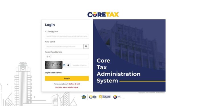 Tampilan Website Coretax