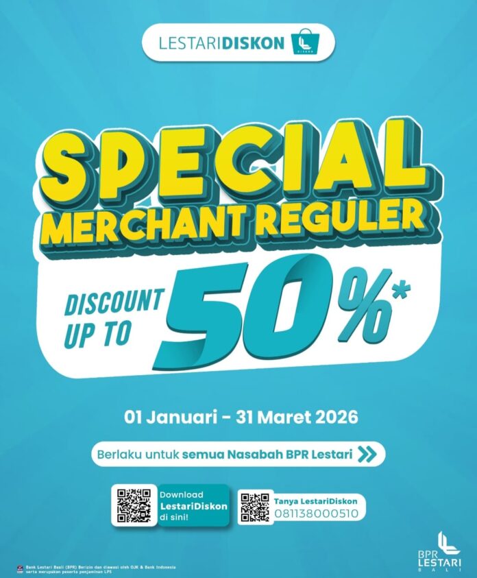 Awali 2026 Lebih Hemat! BPR Lestari Bali Hadirkan Gebyar Diskon hingga 50%