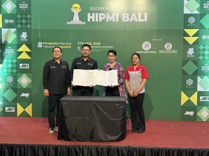 JNE–HIPMI Bali Teken MoU, Dorong UMKM Naik Kelas Lewat Dukungan Logistik