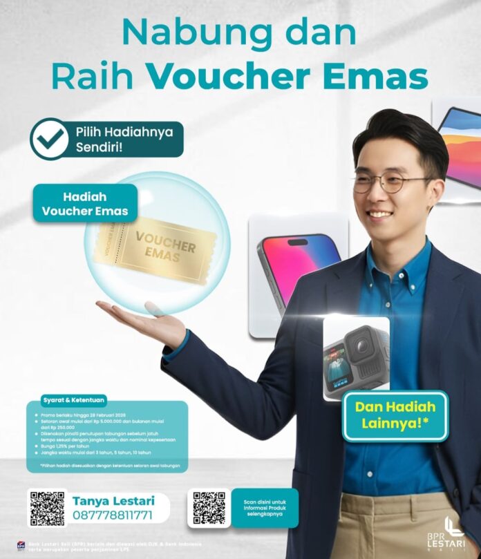 Lonjakan Harga Emas Dorong Minat Investasi, BPR Lestari Hadirkan Tabungan Berhadiah Voucher Emas