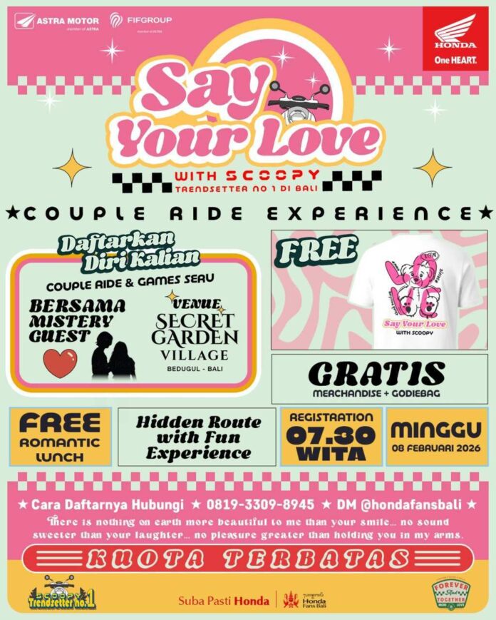 Astra Motor Bali Buka Pendaftaran “Say Your Love with Scoopy”, Tawarkan Couple Ride Penuh Momen Romantis