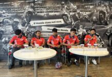 Mimpi Jadi Pebalap Sejak Kecil, Talenta AHRT Cerita Awal Karier dan Sirkuit Favorit Pebalap Muda Astra Honda Racing Team (AHRT). (Kiri-Kanan): Fadillah Arbi Aditama, Rheza Danica Ahrens. Muh Badly Ayatullah, Herjun Atna Firdaus dan M. Adenanta Putra. Sumber Foto : tis/bpn