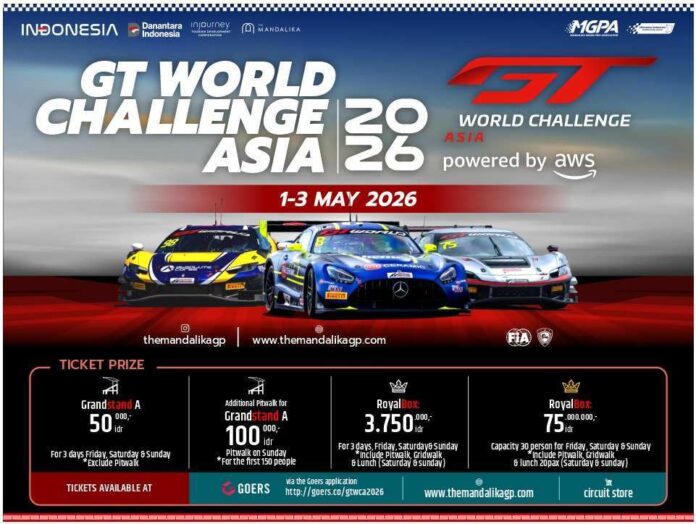 GT World Challenge Asia Kembali Digelar di The Mandalika, Ini Harga Tiket dan Benefit Eksklusifnya