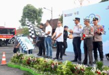 Wali Kota Jaya Negara Lepas 13 Bus Peserta Program “Mudik Nyaman Bersama PLN” peserta mudik