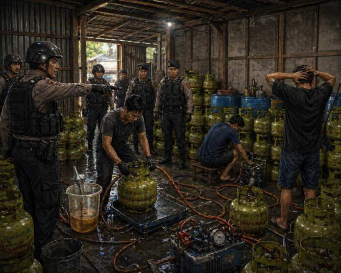 Ilustrasi Polisi Gerebek Gudang Pengoplosan LPG Subsidi di Karangasem