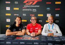 Hasil Official Practice GT World Challenge Asia dan Mandalika Festival of Speed (MFoS) 2026 Sean Gelael (paling kiri) siap berburu kemenangan di GT World Challenge Asia, Fitra Eri (paling kanan) tampil di Subaru BRZ Super Series, David Tjiptobiantoro (tengah) absen di Mandalika. Sumber Foto : Istimewa