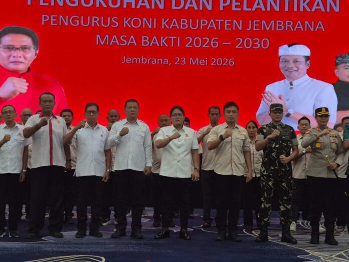Wabup Pandu Hadiri Pelantikan Pengurus KONI Jembrana 2026–2030, Perkuat Sinergi Pembinaan Olahraga Bali