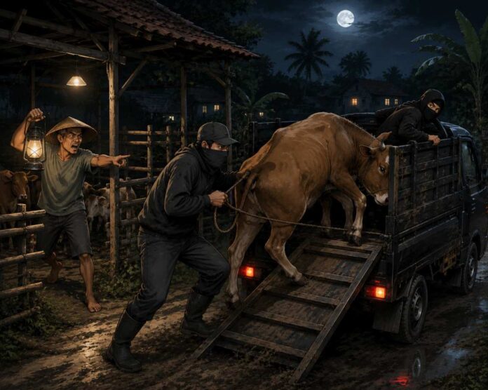 Ilustrasi Sapi Dicuri. Sumber Foto : Istimewa
