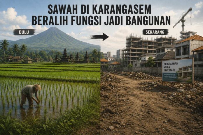 440 Hektare Sawah di Karangasem Berubah Jadi Vila, Kos-kosan dan Perumahan
