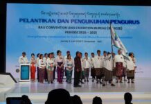 BaliCEB Periode 2026-2031 Resmi Dikukuhkan Gubernur Bali, Wayan Koster pada Jumat (5/6/2026) di Bali Beach Convention Center, The Sanur. Sumber Foto : tis/bpn
