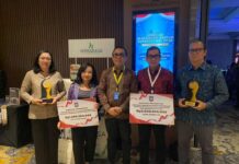 Denpasar Borong Dua Penghargaan Kemendagri, Terbaik I Penanggulangan Kemiskinan dan Stunting Regional Jawa-Bali Wali Kota Denpasar, I Gusti Ngurah Jaya Negara didampingi Sekretaris Daerah Kota Denpasar, I Gusti Ngurah Eddy Mulya; Kepala BPKAD Kota Denpasar, Ni Putu Kusumawati; Kepala Dinas Tenaga Kerja dan Sertifikasi Kompetensi Kota Denpasar, IGA Ngurah Raini; dan Kepala Bappeda Kota Denpasar, I Wayan Putra Sarjana dalam kesempatan menerima dua penghargaan dalam ajang Apresiasi Pemerintah Daerah (Pemda) Berprestasi 2026 Regional Jawa-Bali yang berlangsung di Hotel JW Marriott Yogyakarta, Kamis (4/6/2026). Sumber Foto : Istimewa