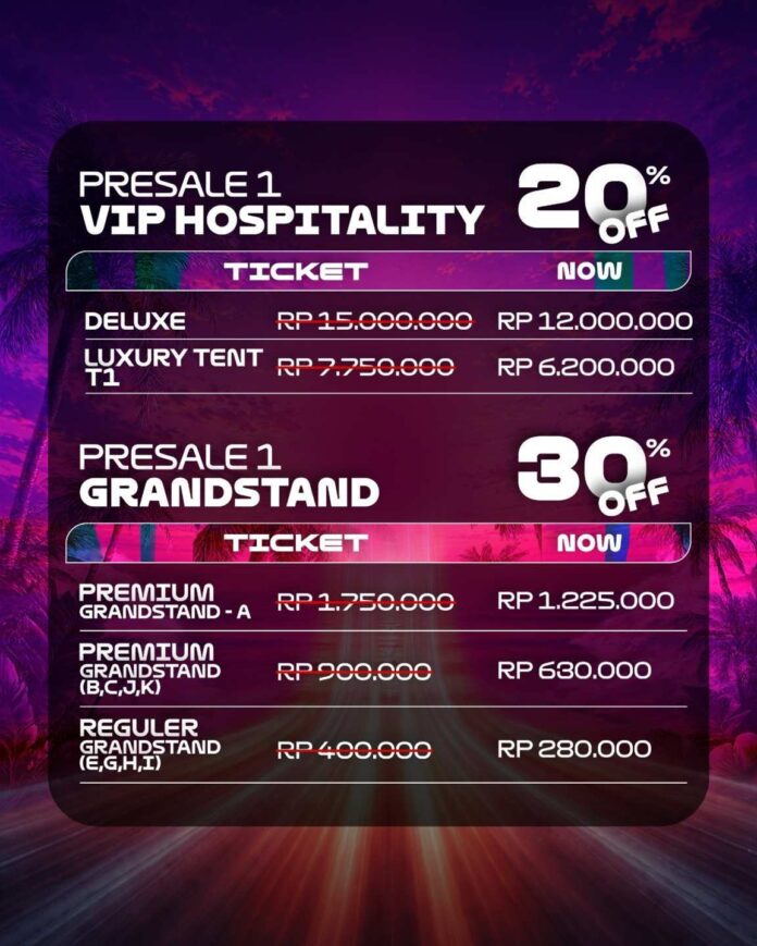 Tiket Early Bird Sold Out, ITDC Buka Penjualan Presale 1 Tiket Pertamina Grand Prix of Indonesia 2026