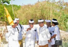 Wawali Arya Wibawa Hadiri Pecaruan di Genah Suci Penganyutan Banjar Suwung Batan Kendal Pecaruan Panca Sanak Madurga
