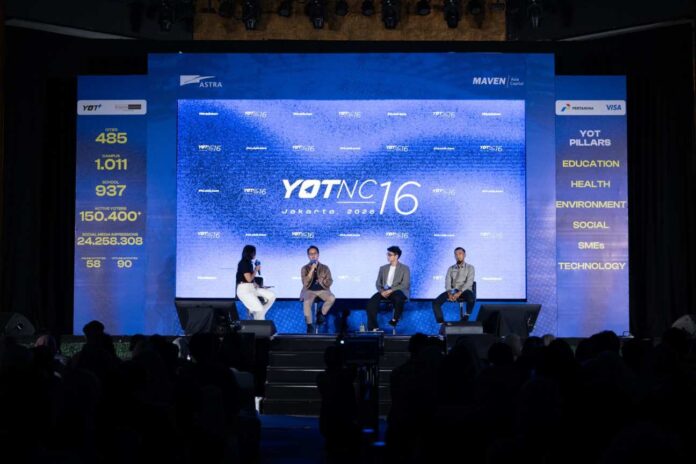 Suasana sesi "Terhubung Dalam Aksi" yang menjadi bagian dari Young On Top National Conference (YOTNC) 2026, di Jakarta, pada Sabtu (4/7/2026). Melalui sesi ini, Astra mengajak lebih banyak anak muda menjadi inisiator perubahan melalui 17th Semangat Astra Terpadu Untuk (SATU) Indonesia Awards 2026. Sumber Foto : Istimewa