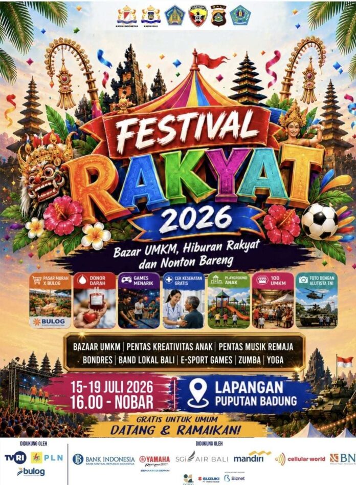 BaliPortalNews_ NOBAR Nobar Piala Dunia FIFA 2026 di Lapangan Puputan Badung, Festival Rakyat Hadirkan UMKM hingga Hiburan Gratis
