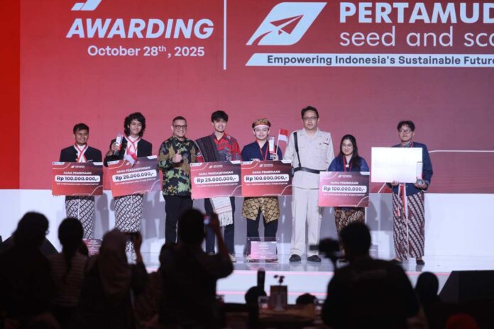 BaliPortalNews_ Pertamuda Suasana awarding Pertamuda Seed and Scale 2025. PT Pertamina (Persero) kembali menggelar Pertamuda Seed & Scale 2026, registrasi peserta resmi dibuka.